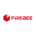 Logotipo da Firebee composto por um ícone geométrico em formato de colmeia vermelha seguido pelo nome em letras maiúsculas.