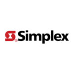 Logotipo da marca Simplex em letras pretas com símbolo estilizado em vermelho à esquerda, fabricante parceira da Líder Security.